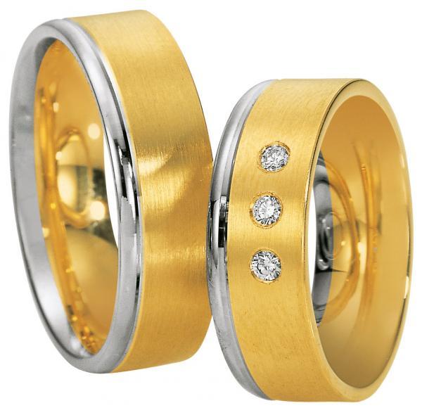 Trauringe Weiss-Gelbgold von Saint Maurice 49-81296 + 49-81297